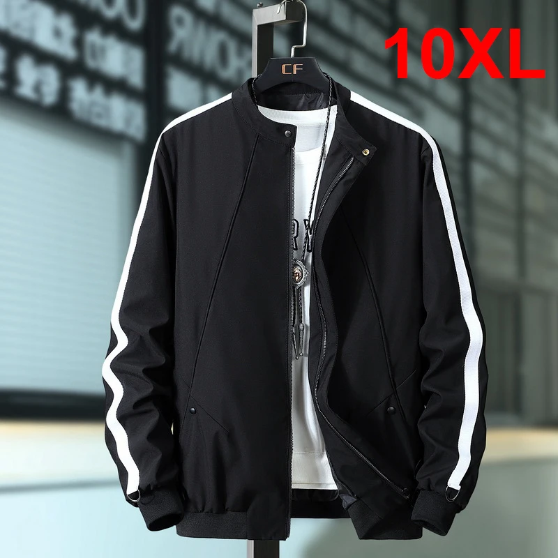 

9XL 10XL Plus Size Jackets Men Autumn Windbreaker Coats Bomber Jacket Casual Fashion Baseball Jacket Male Outdoor Outerwear