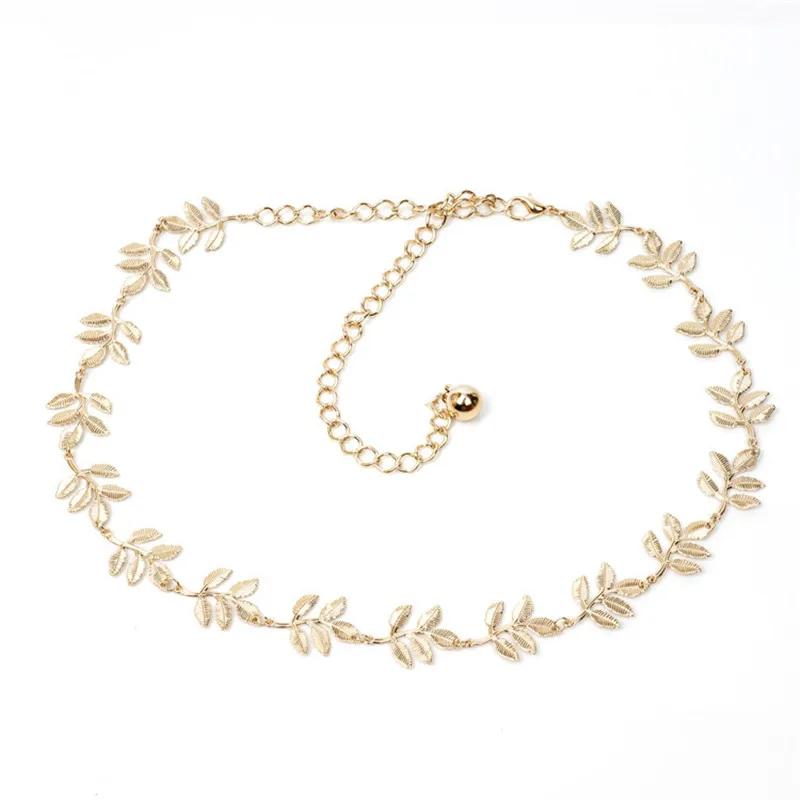 Модные ремни винтажный дизайнерский пояс в виде листьев застежка металлическая