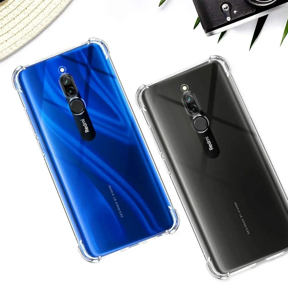 shockproof clear phone case for xiaomi redmi note 8 pro 8t case transparent soft tpu silicone back cover on xiomi redmi 8a coque free global shipping