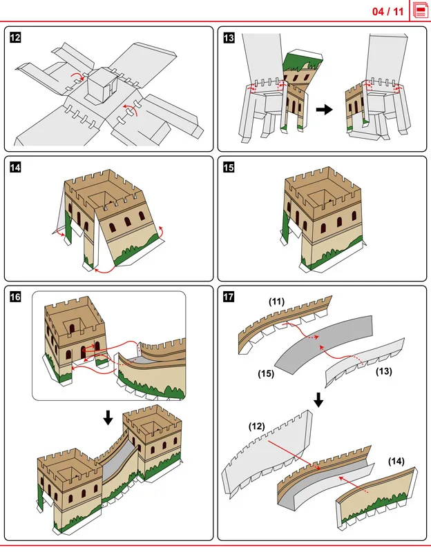 

China The Great Wall DIY 3D Paper Model Building Kit Cardboard Art Crafts Child Educational Puzzle Toys