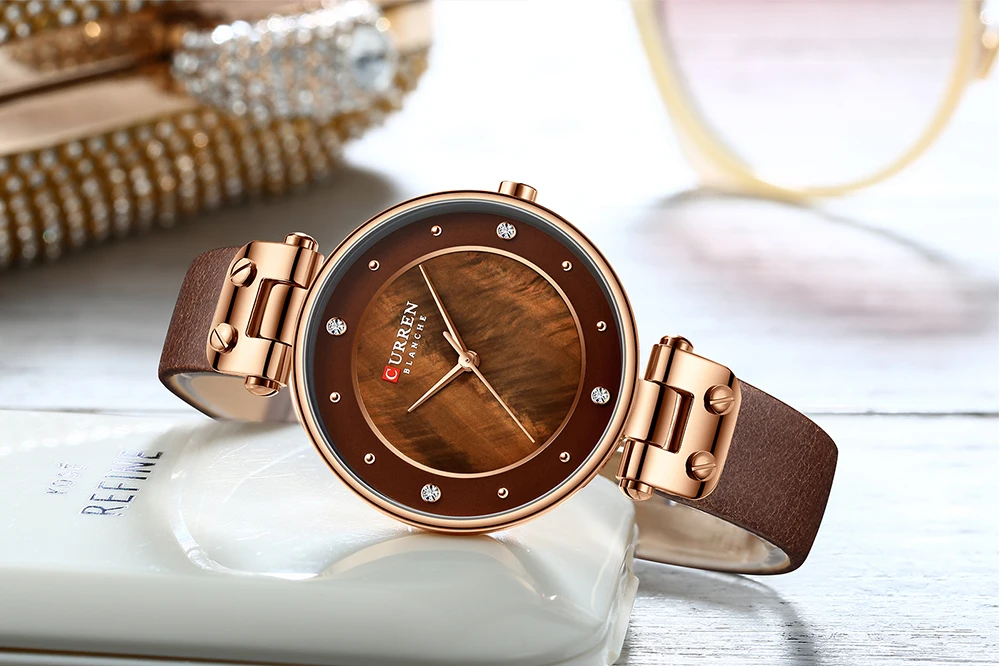 Relogio Feminino CURREN часы женские роскошные Брендовые женские кварцевые наручные часы кожаные водонепроницаемые часы Reloj Mujer Часы для девочек