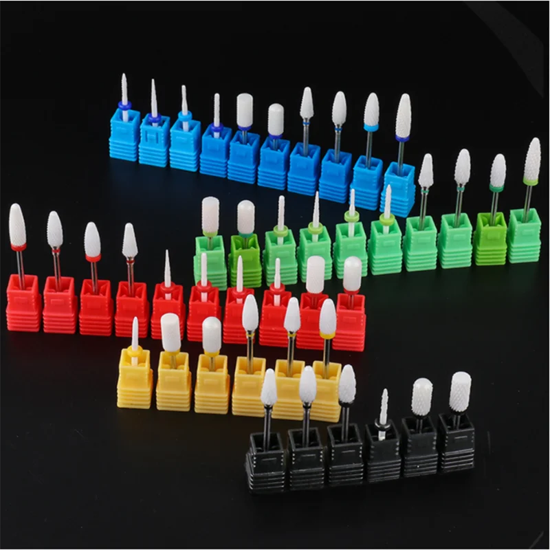 

10PCS/Bag Ceramic Carbide Nail Drill Bit Rotate Burr Milling Nail Cutter Bits Electric Drill Machine For Manicure Pedicure Tools