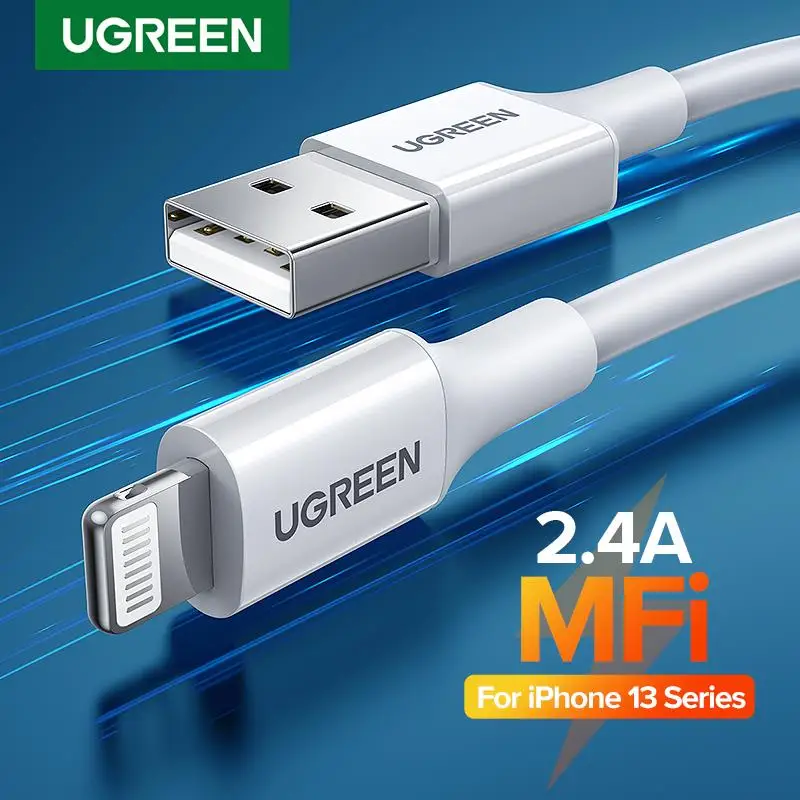 

Original MFI Certified Lightning USB Cable Charger for iPhone 13 12 11 xs xr 8 7 6 5 apple ipad Fast charging data short 50cm 2m