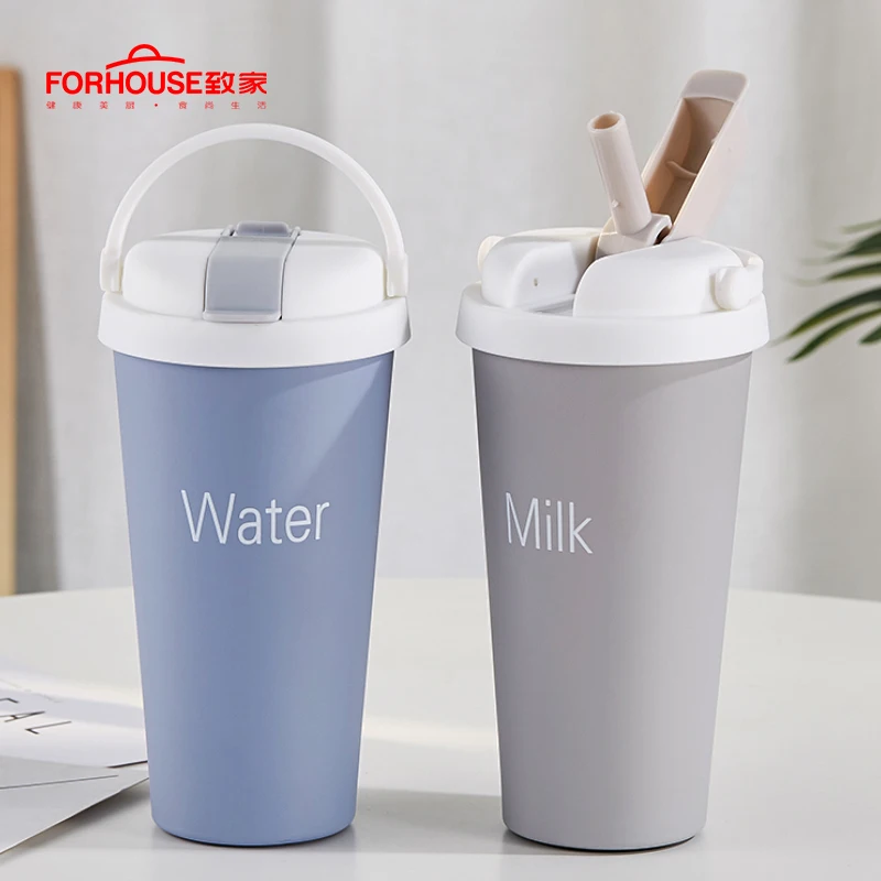 

500ml Thermos Coffee Cups Water Bottle Travel Car Tea Mug Stainless Steel Tumbler Vacuum Flask With Straw Portable Thermocup