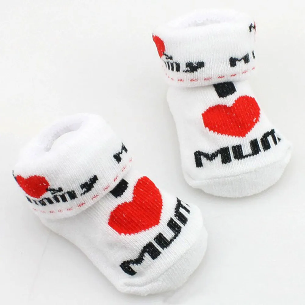 

Infant Sock Baby Infant Boy Girl Slip-resistant Floor Socks Love Dad Love Mum Letter Socks Baby Socks Floor Socks Kids Sock#4