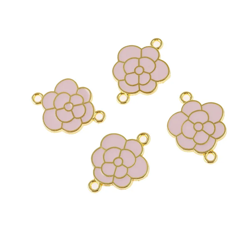 10 шт./лот эмалевые подвески в виде цветов шармы из сплава для изготовления
