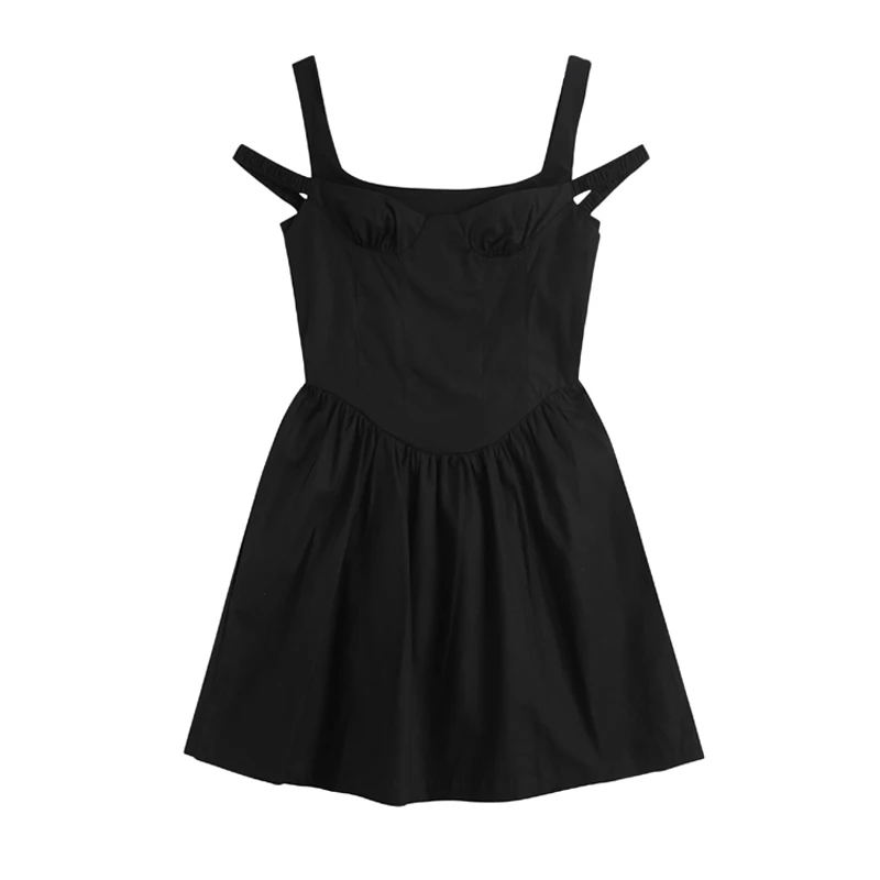 Корейское модное женское мини-платье из двух частей на бретельках | Женская