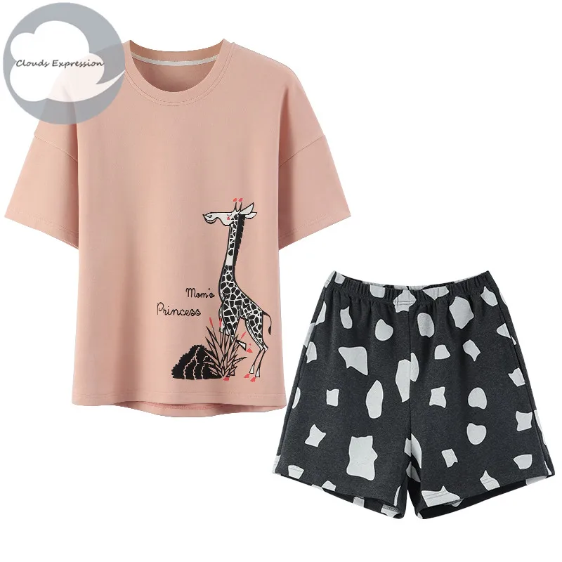 

Новый вязаный хлопковый короткий пижамный комплект, женские пижамы, одежда для сна, домашняя одежда, пижама, Женская домашняя одежда 3XL, ночн...