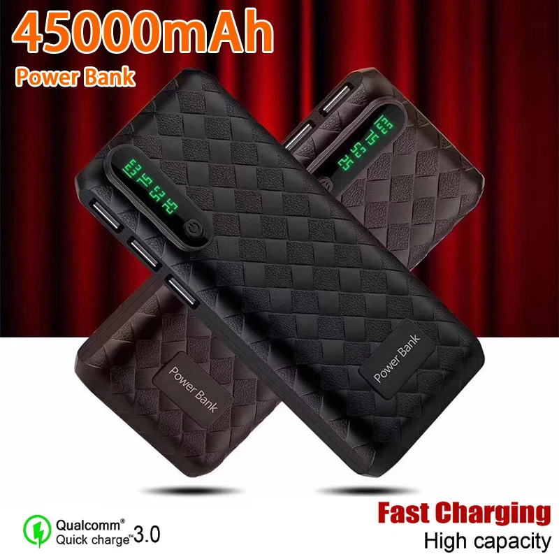45000mAh Power Bank Portable Charger with LED Digital Display External Battery Flashlight For Xiaomi Samsung | Мобильные телефоны и