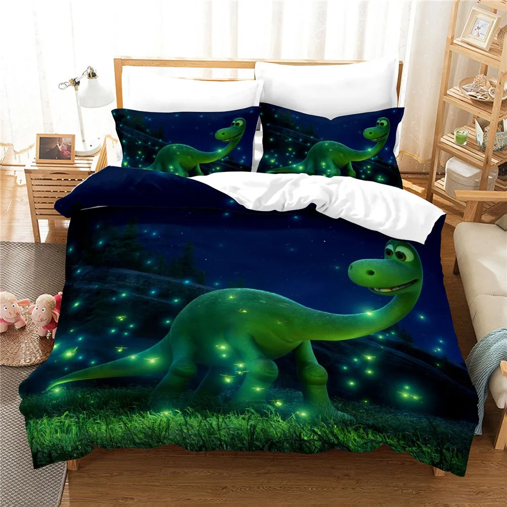 

Bedding Set Duvet Cover Cartoon Dinosaur Printed Bedroom Textiles For Kids Girl With Pillowcases Double Single Size