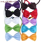 Галстук-бабочка для домашних животных HUISHI, смешанные цвета, оптовая продажа, 50100 шт.партия, модные аксессуары для груминга, регулируемый галстук-бабочка для животных