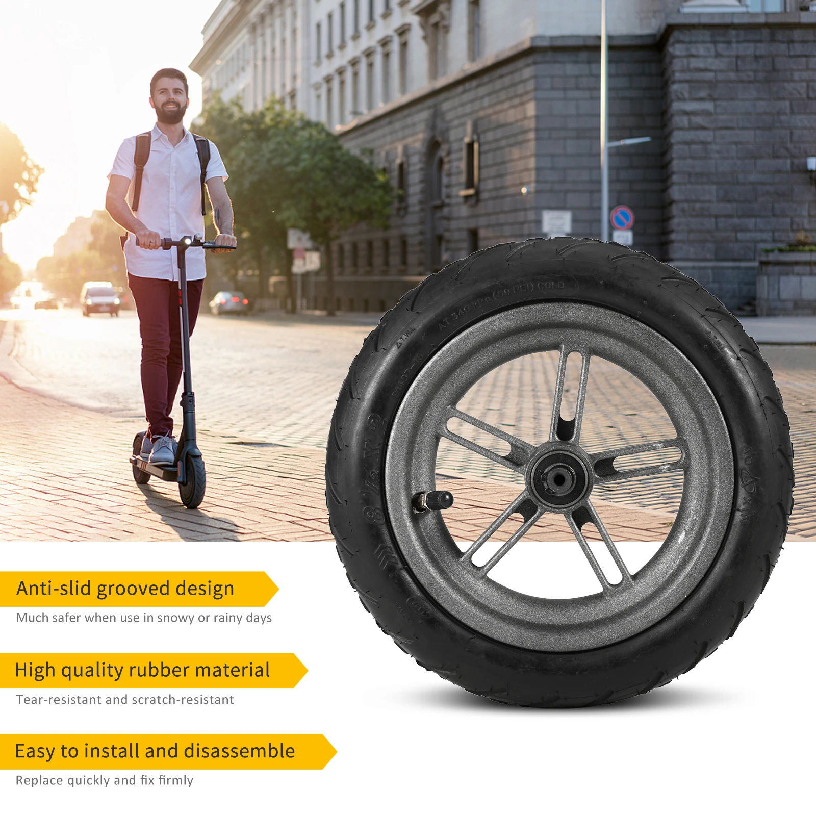 

Universal 8.5 x 2 Upgraded Thicken Tire Durable Tire Anti Slip Wheel Replacement for Xiaomi M365 Electric Scooter Accessoires