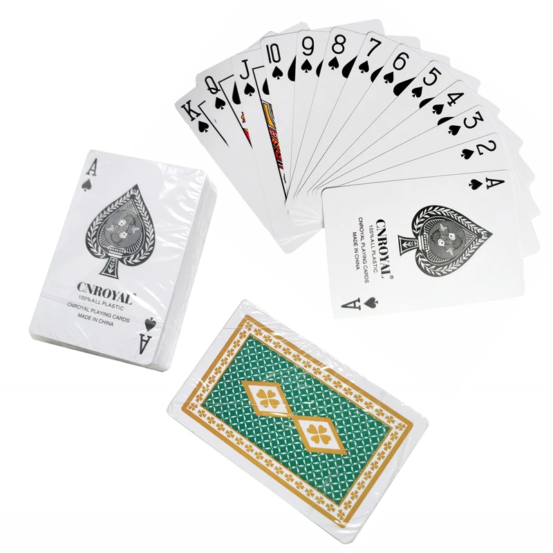 Белые ПВХ пластиковые игральные карты водонепроницаемые прочные покерные карты Набор для игры в покер волшебный зеленый синий 2 цвета пода...