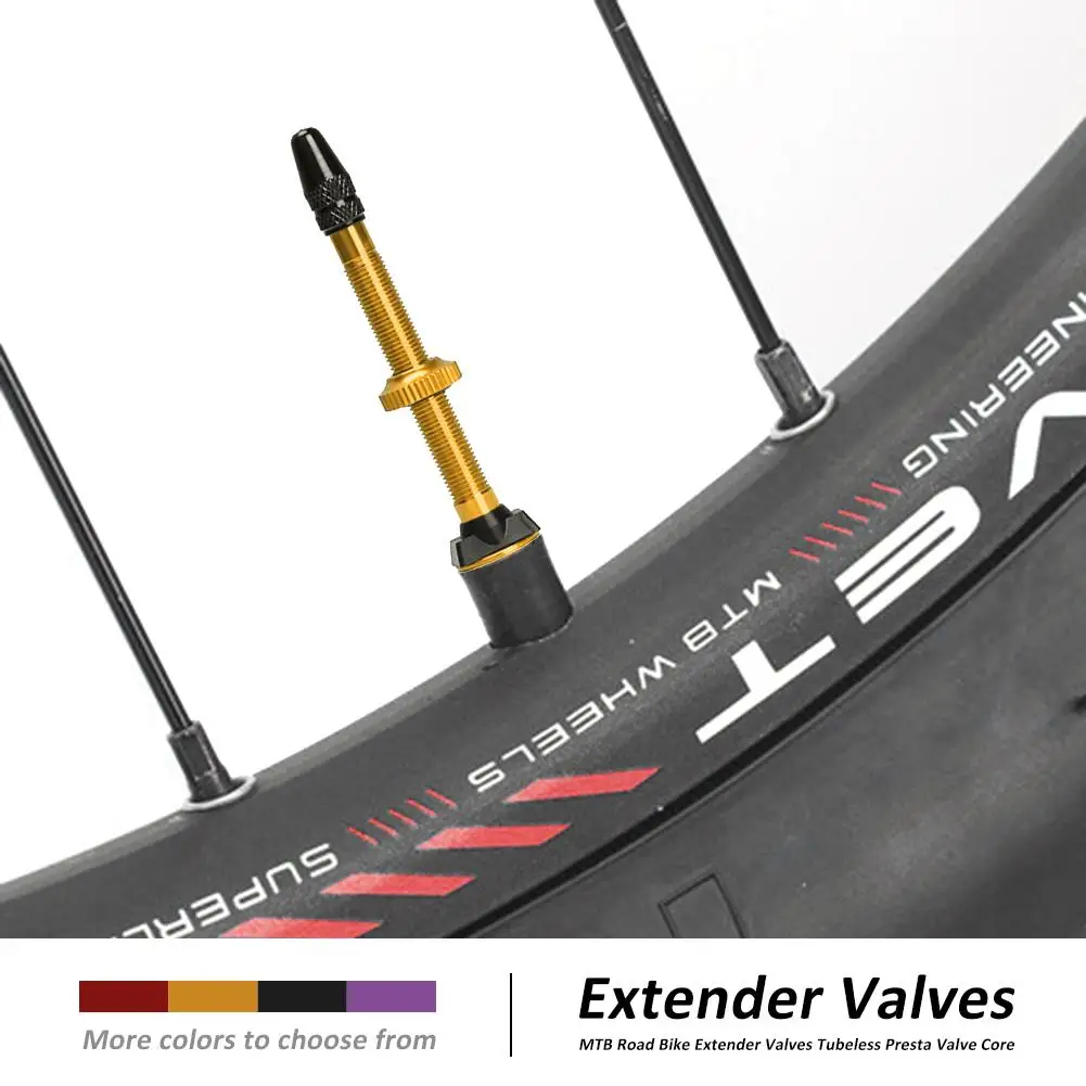 

MTB Road Bike Extender Valves Ultra-light Aluminum Tubeless Valve Core Tubeless Presta Valve Stem for Bicycle Tubeless Tire