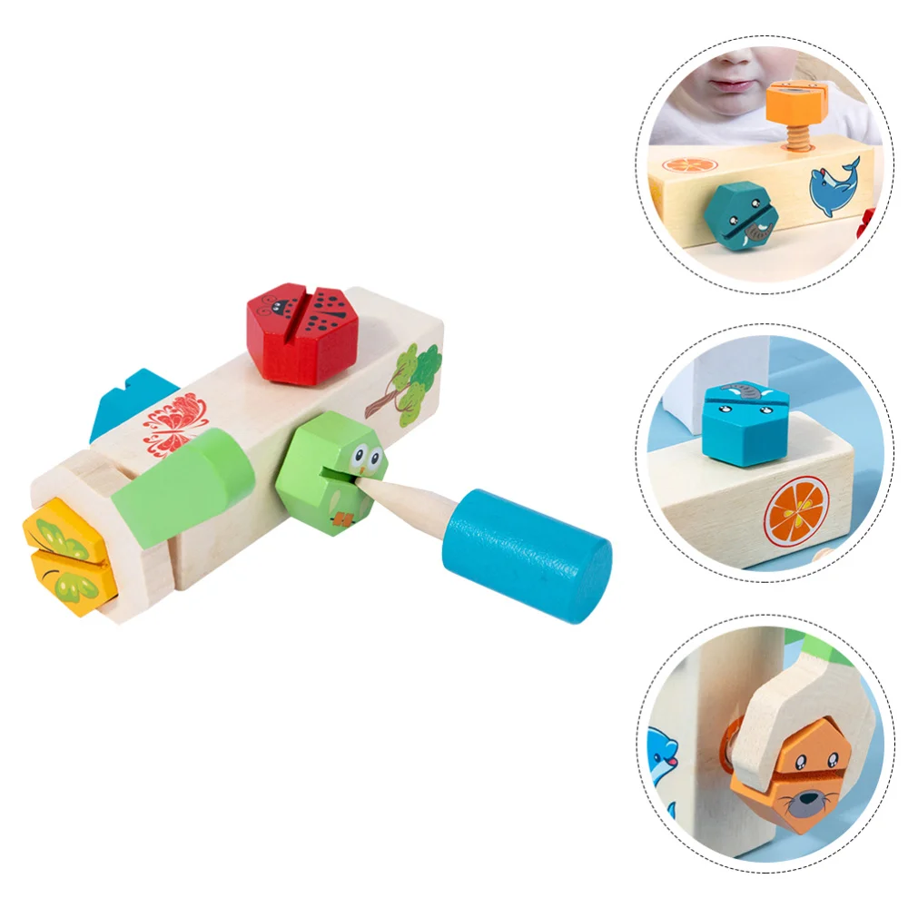 

1 Set Wood Screw-tighten Educational Plaything for Training Children