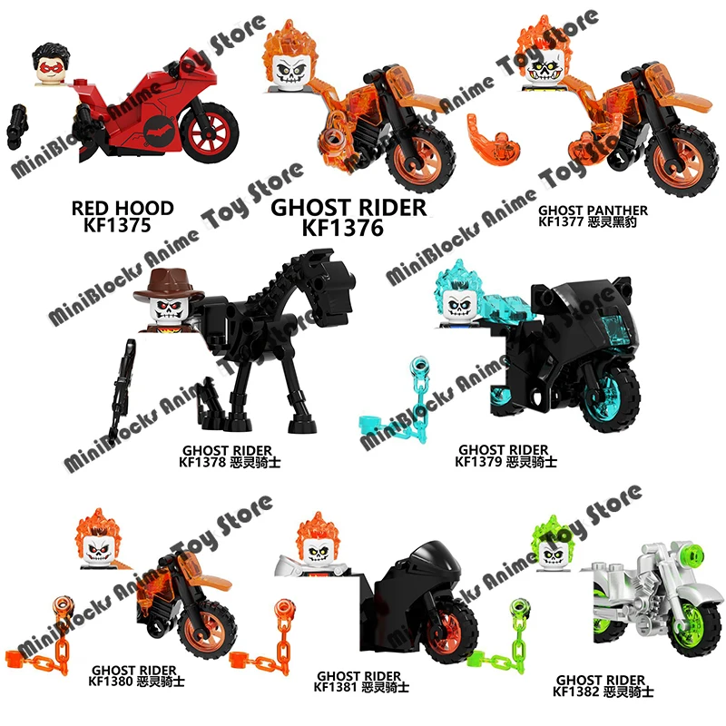 

KF6120 Marvel Movie Ghost Rider Motorcycle Buliding Block Bricks Mini Action Figures Kids Educational Assembly Toy Birthday Gift