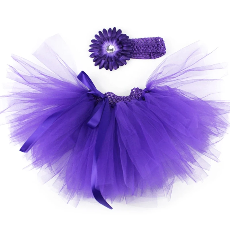 Falda de tut&uacute; de malla para beb&eacute;, conjunto de diadema de flores, accesorios de fotograf&iacute;a XXFE, 3 uds.-1