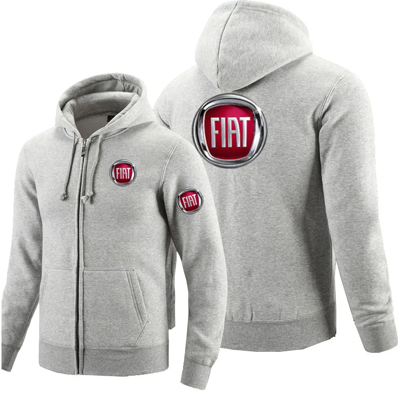 

Unisex Jackets Fiat logo zipper Sweatshirt Men Zipper Hoodies Autumn Hoodie Winter Long Fashion Casual Clothes