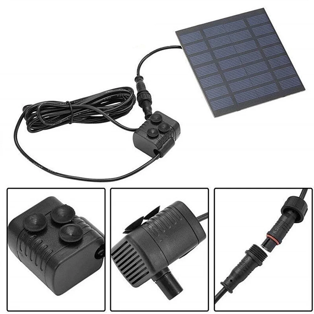 

Black Solar Power Fountain Submersible Water Pump Garden Pond Pool Bird Bath New