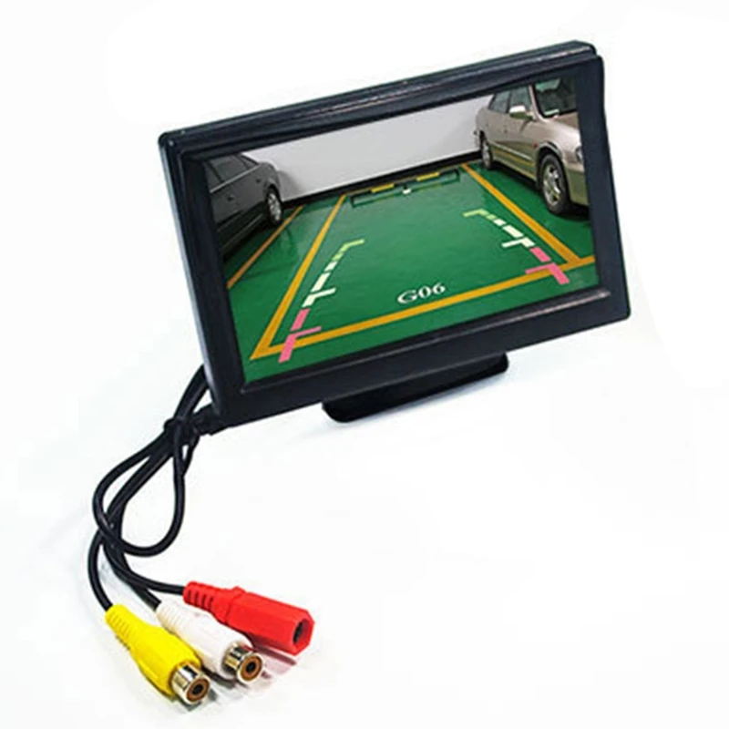 

5 inch Car Reversing Monitor LCD High Definition Digital Screen 2 Way Video Input Auto Parking Reverse Rearview Display Backup C