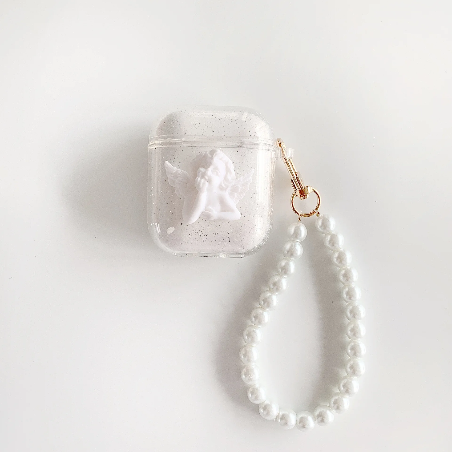 Новинка чехол с ангелом оригинальный жемчужный браслет блестящий для