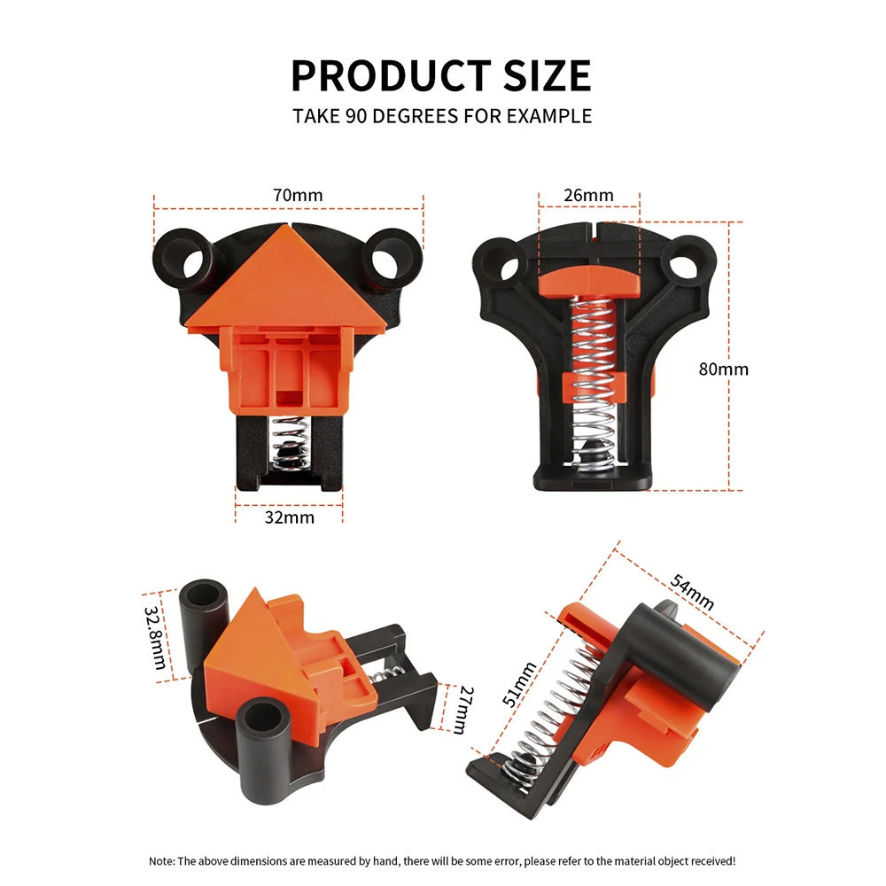 

4pcs 60/90/120 Degrees Angle Clamp Fixing Clip Photo Picture Frame Corner Woodworking Clip Positioning Fixture DIY Repair Tool