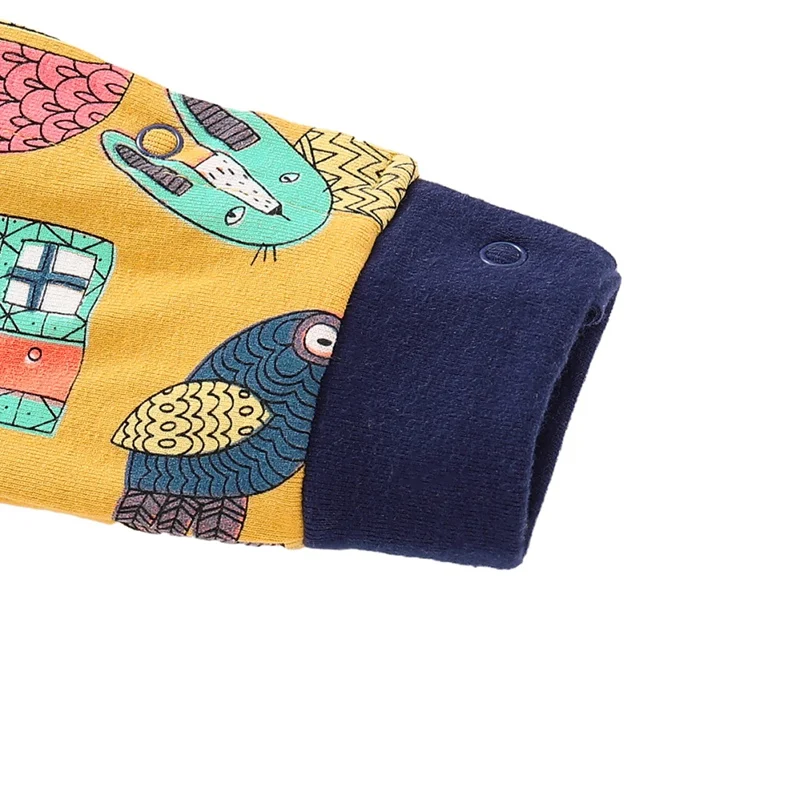 Осенний детский хлопковый комбинезон с длинными рукавами и рисунком из