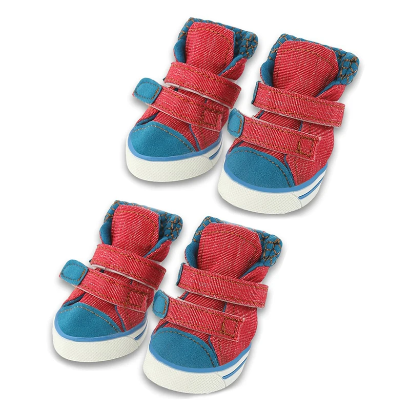 Модные зимние ботинки для собак 4 шт./компл. спортивная обувь холщовые джинсовые