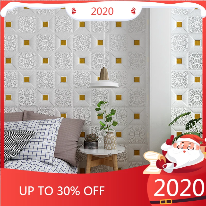 

Self Adhesive 3D Brick Wall Stickers Living Waterproof Foam Room Bedroom DIY Adhesive Wallpaper Art home Wall Decals