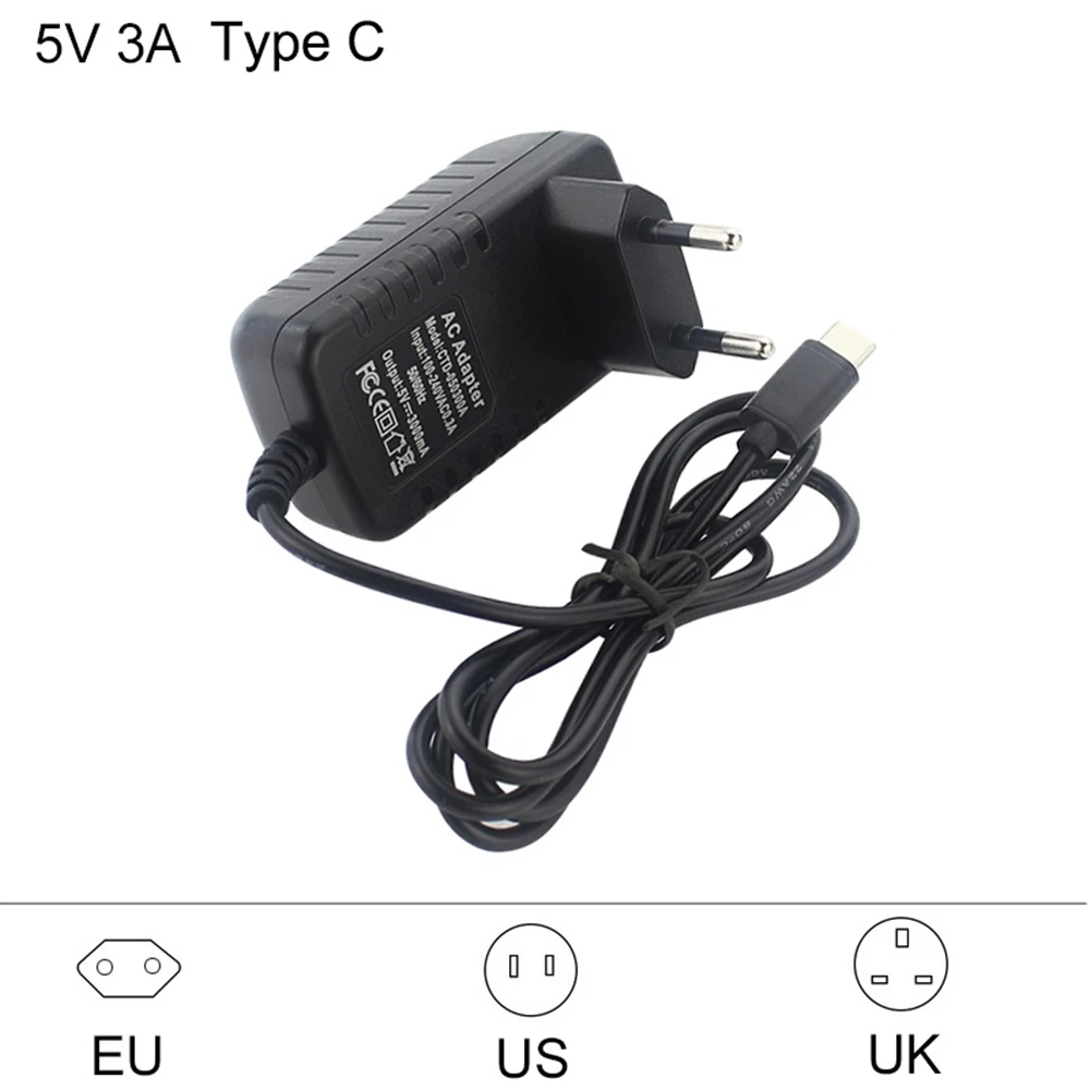 Адаптер питания 5V3A Type C USB зарядное устройство блок переключатель розетка США