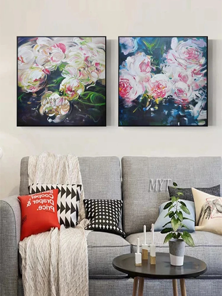 Картина маслом ручной работы палитра ножей цветок картина искусство на холсте