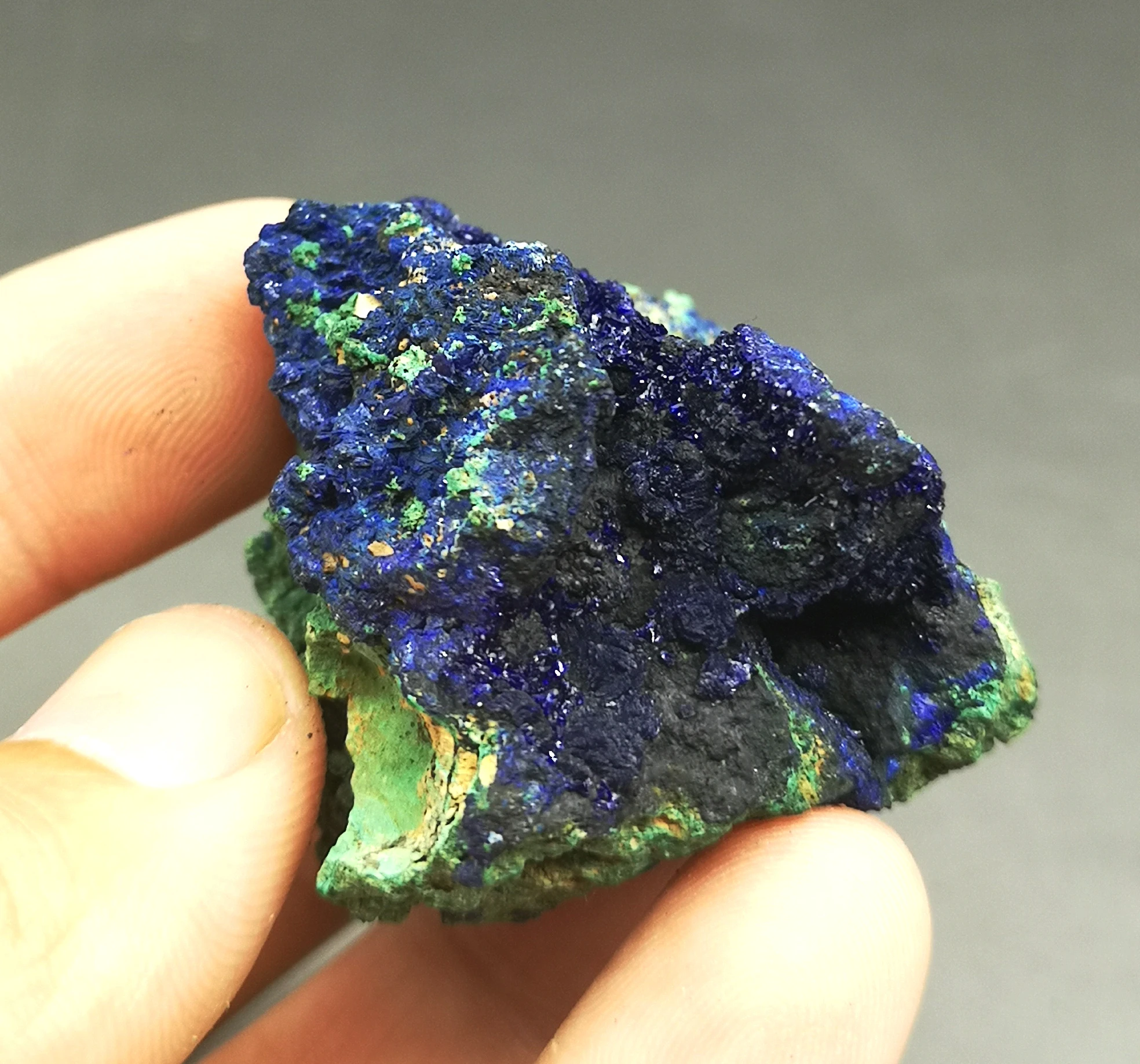 Натуральный Азурит и малахит 42 г симбиотические Минеральные Кристаллы