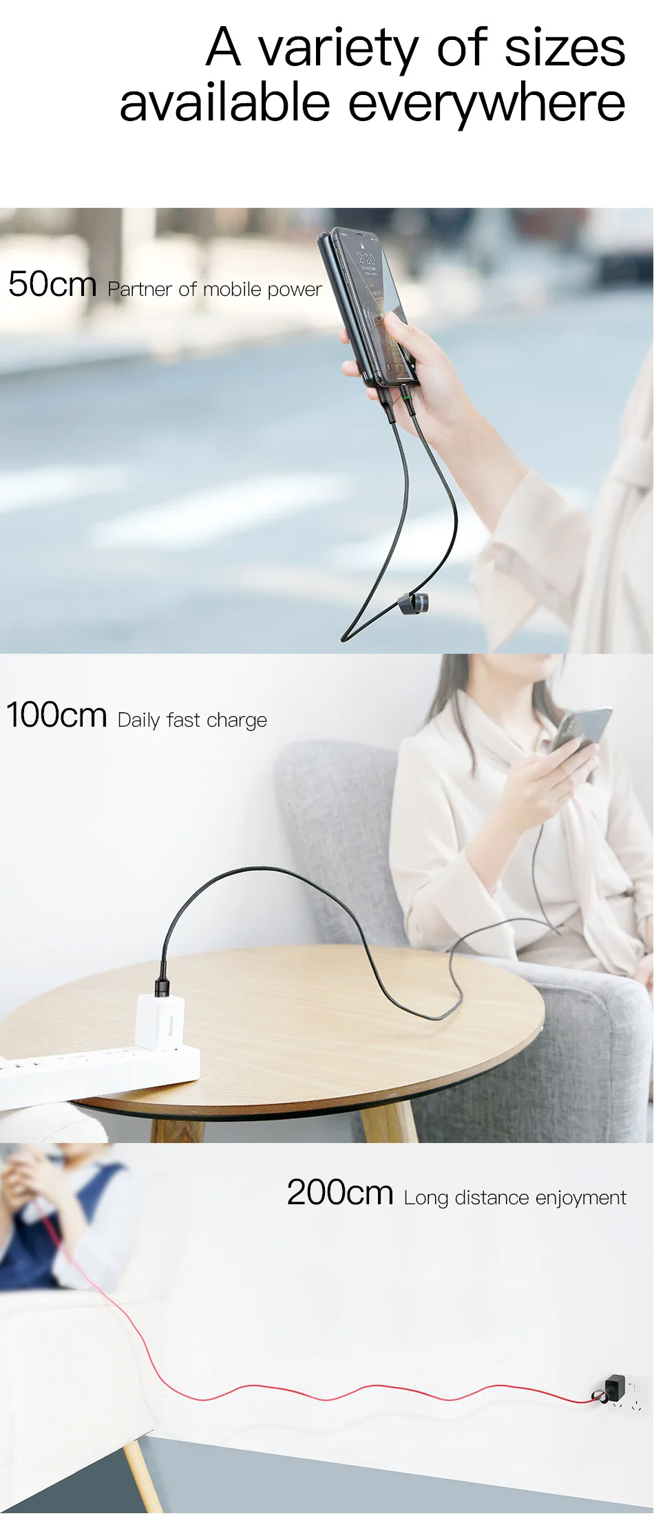 Baseus usb type C кабель для samsung Xiaomi Redmi Note 7 10 3A провод для быстрой зарядки USB-C зарядное устройство мобильный телефон USBC кабель type-c 3 м