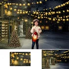 Рождественский уличный фон для фотосъемки новорожденных детей портретный магазин уличная лампа Фотофон сосновая елка блестящие огни