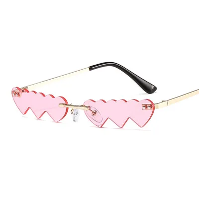 

One-piece Heart Sunglasses For Women Ocean Multicolor Sunglasses Novel Party Style Individual Gorgeous 2021 New Style Glasses