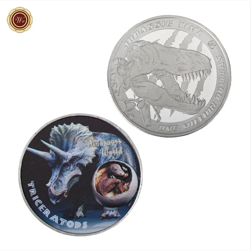 5 шт. WR динозавр Серебряная Фотогалерея с чехлом для монет металлические монеты