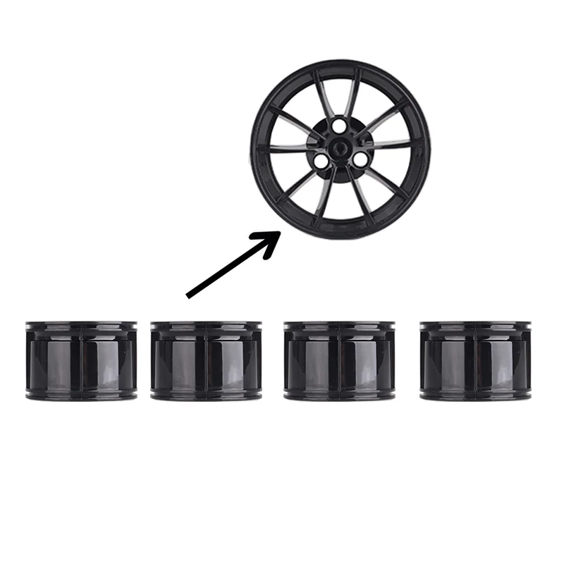 4pcs black Technic Car 42056 42083 23009 20086 Bugatti запасные части Красный Черный золотое покрытие колесная ступица, шина строительные блоки аксессуары для кирпичей - Цвет: 4pcs black