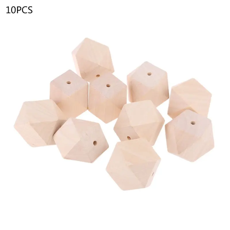 

10/20/30/50/100pcs Natural Wood Beads 10-40mm Octagonal Spacer Loose Bead for DIY Handmade Necklace Bracelet Jewelry