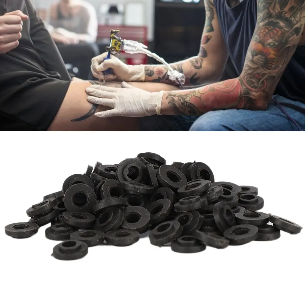 

3*100Pcs Rubber Ring Coil Tattoo Machine Part Tattoo Liner Shader Part Tattoo Insulation Pads Tattoo Supplies Eyelashes Accesory