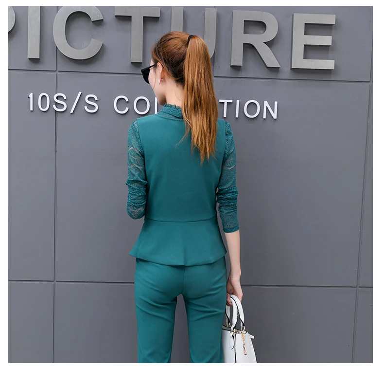 

Vest + Shirt + Pant Womens Lace Three Piece Set 2020 Spring Autumn Sexy Casual 3 Piece Outfits for Women Korean Fashion Clothes