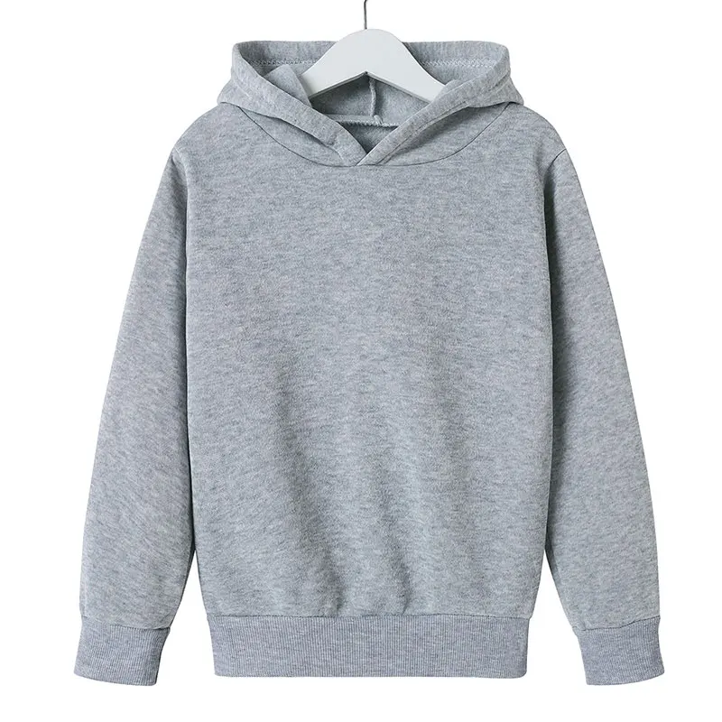 

Kids hoodie sweatshirt boys and girls fashion solid red black gray pink fall winter wool hip-hop hoodie kids brand casual top