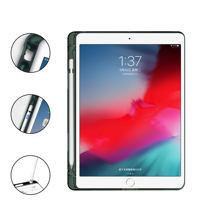 Чехол для iPad 9 7 2017 2018 с держателем карандашей умный чехол Air 3 10 5 автоматическим