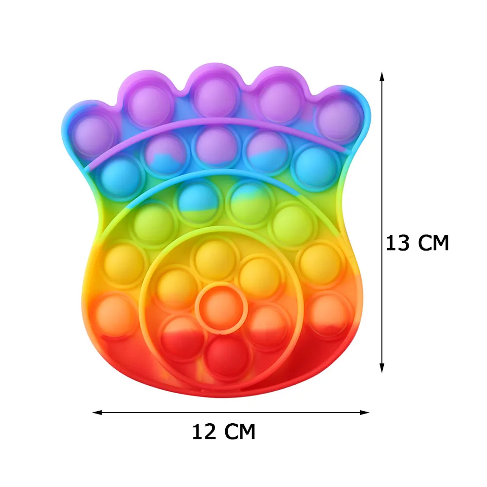 

100pcs/lot Rainbow Push Bubble Pops Fidget Sensory Toy for Autisim Special Needs Anti-stress Game Stress Relief Squishy Pops It