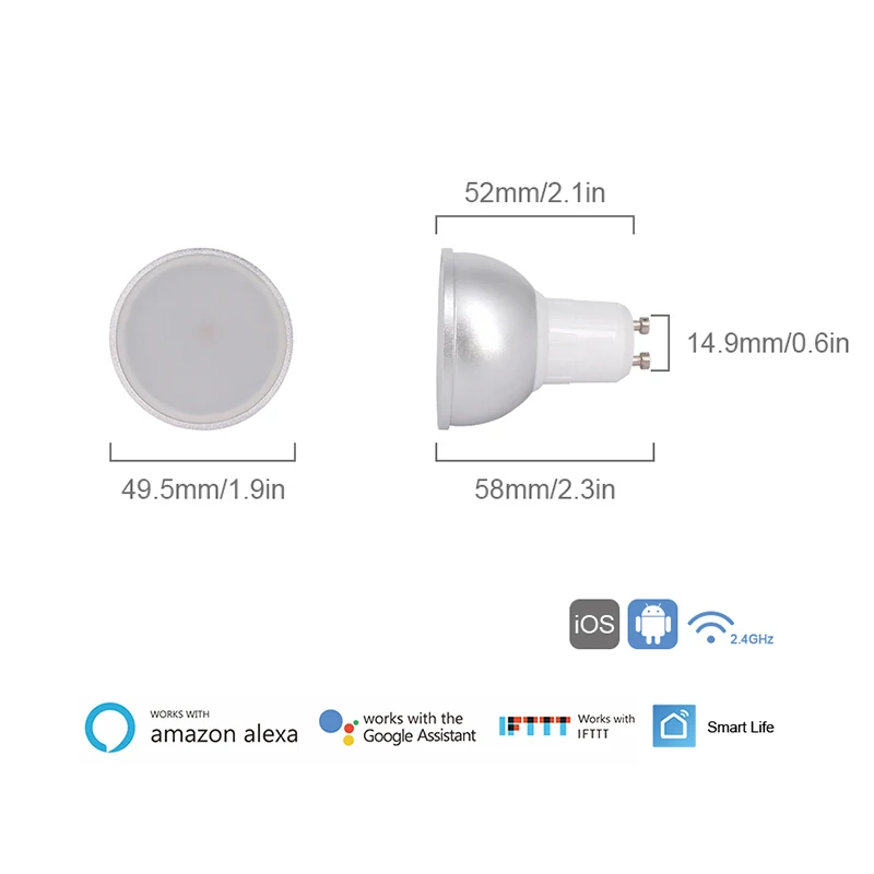 GU10 RGBW Wi-Fi умная лампа дистанционное управление Wi-Fi переключатель света Led Изменение цвета лампа для IOS Android работа с Alexa google Home