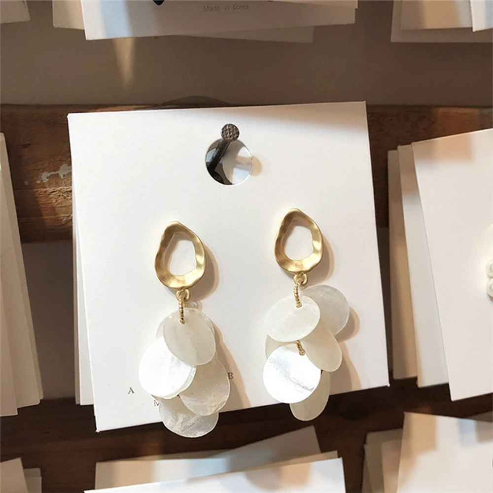 Vintage temperament shell earring minimalist style French luxury round pearl stud for women | Украшения и аксессуары