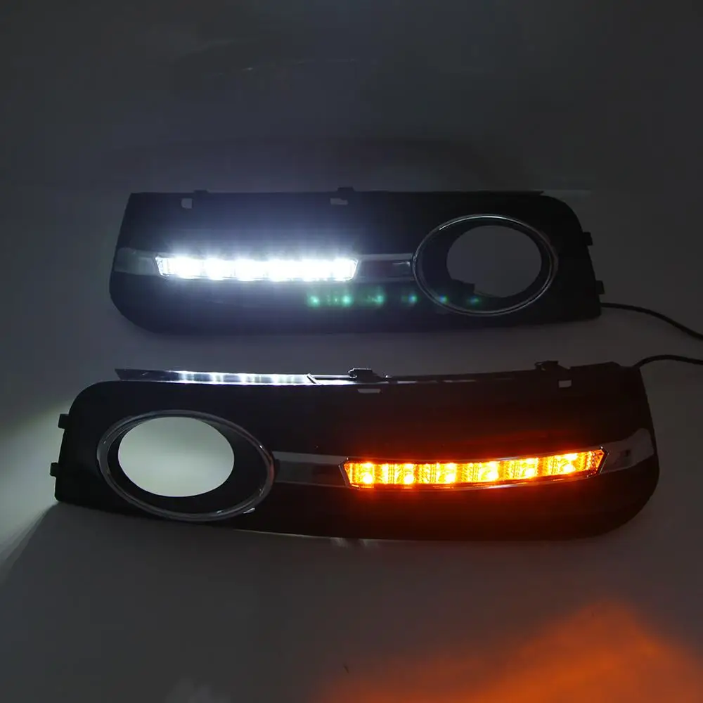 

LED DRL Daytime Running Light Front Bumper Fog Lamp W/ Turn Signal For Audi A4 B8 2008-2012