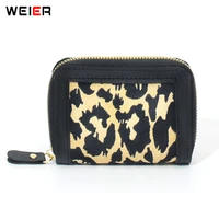 retro leopard pattern women wallets soft pu leather ladies purse card holder purses female high quality small wallet carteira