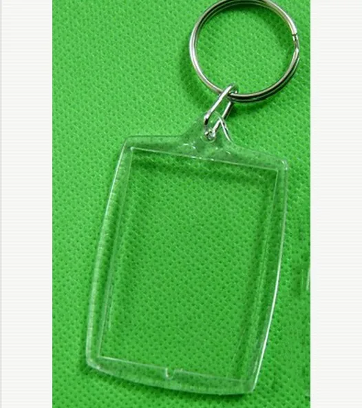 

5 Pcs Brief Transparent Blank Insert Photo Picture Frame Key Ring Chain Split Ring KeyChain Wholesale New Arrival