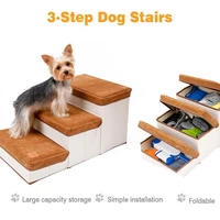 pet dog stairs foldable pet steps 3 step storage style pet stair indoor pet ramp ladder for puppies dog bed stairs storage case