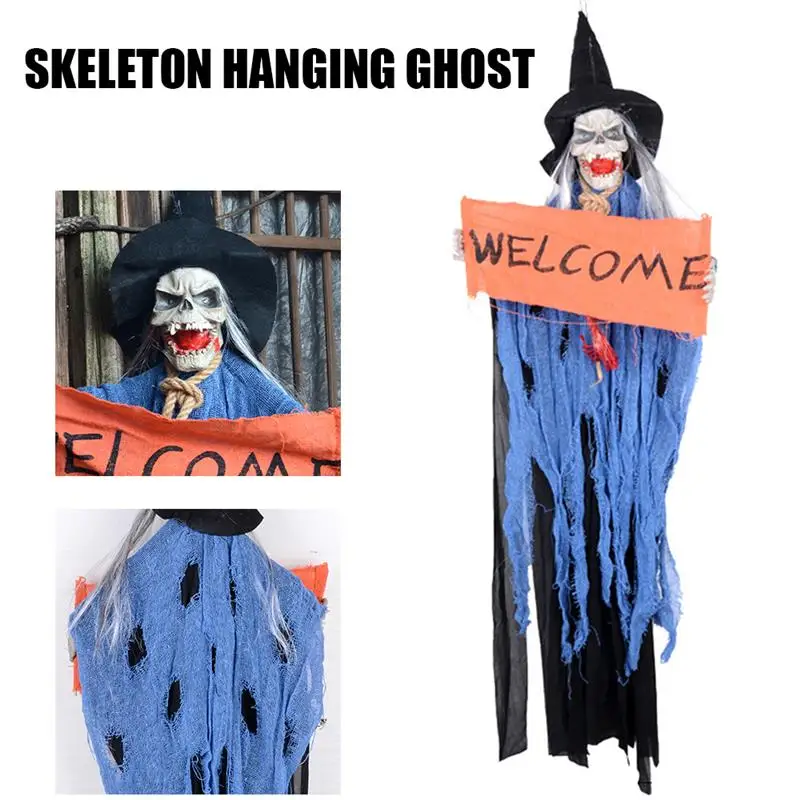 

Halloween Hanging Ghost Electric Voice Control Grim Reaper Props Haunted House Bar Club Party Decoration Accessories Orange